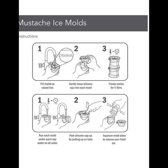 Tevolo Mustache Ice Molds Set of 2 - Picture 4 of 4